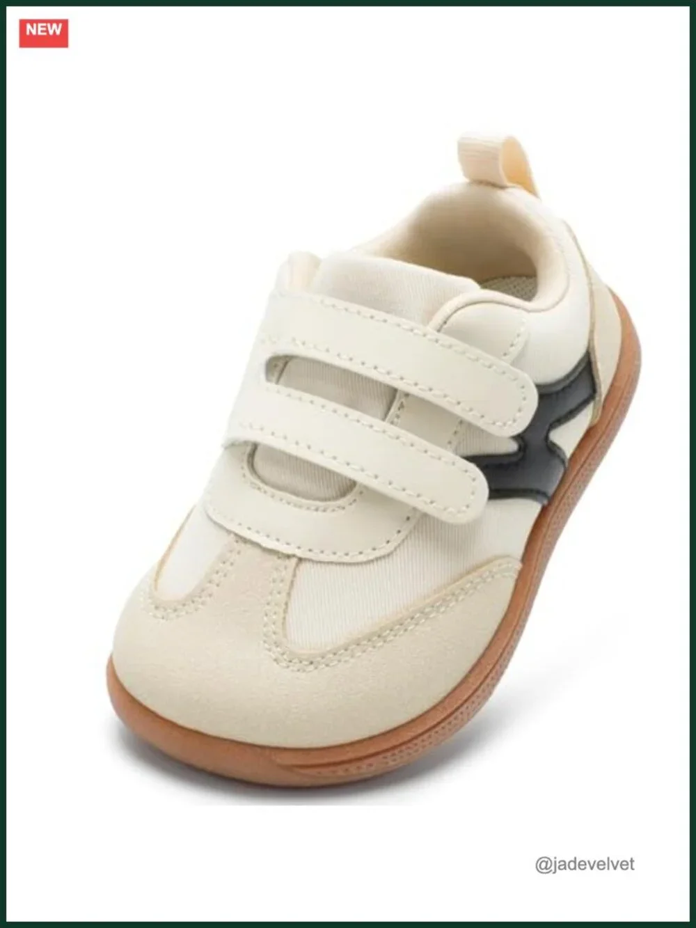 Toddler Barefoot Sneakers Wide Toe Box Zero Drop Soft Sole Non Slip Hook Loop